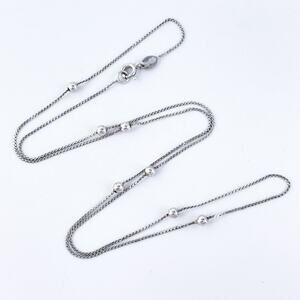 Vintage Italy Sterling Silver 925 3.1mm Station Necklace 19.5"